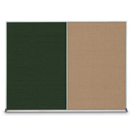 United Visual Products Triple Door Radius Plus Corkboard, 72" x UV8005PLUS-BRONZE-BLACK